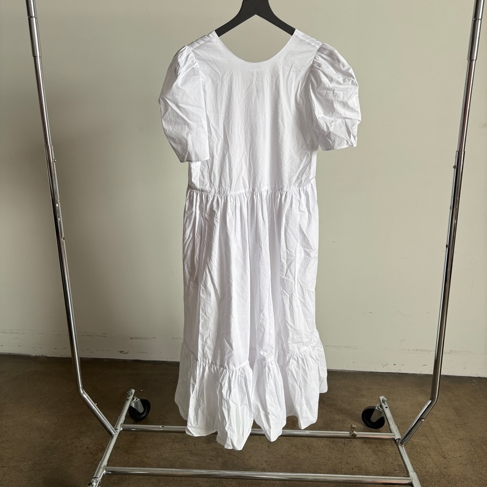 $475 NWT White Rhode Cotton “Nisha” Midi Dress Sz Medium - Picture 4 of 15